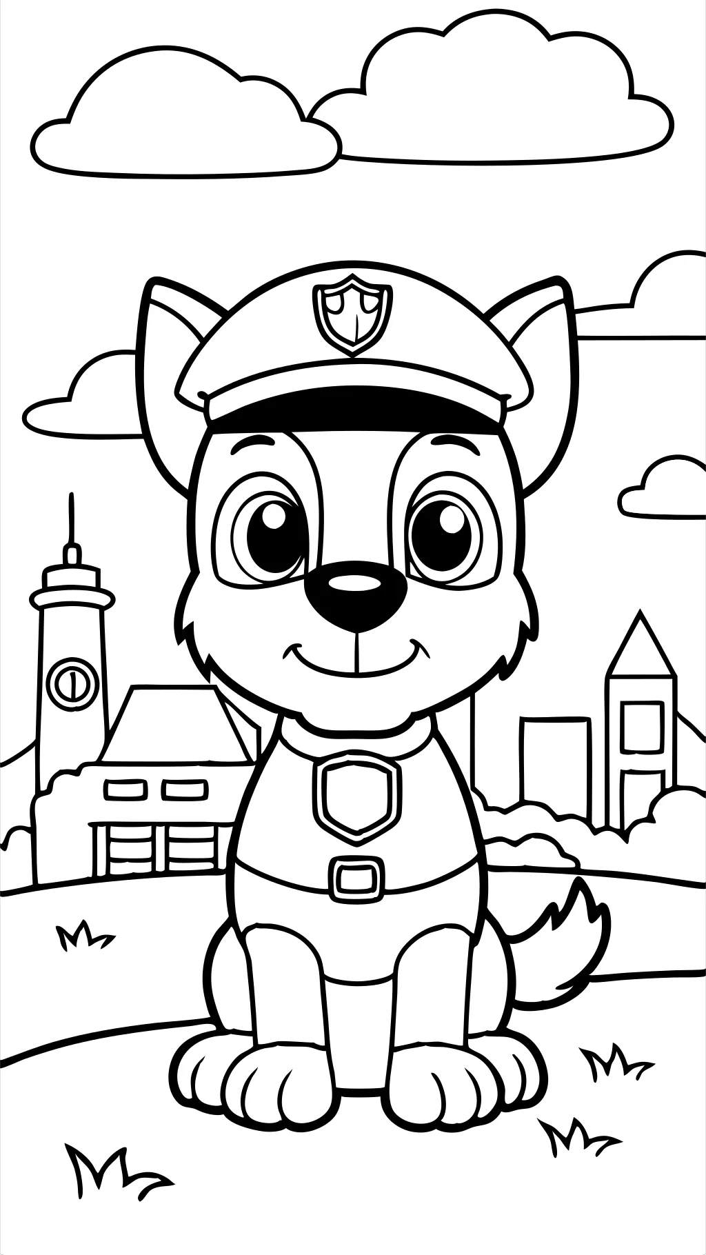 chase paw patrol coloring page